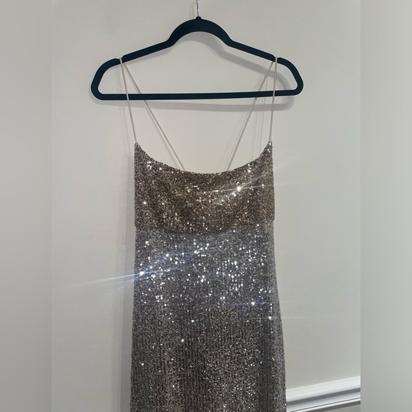 Sachin & Babi x Anthropologie Colorblocked Sequined Midi Dress 8 Petite - Picture 10 of 14